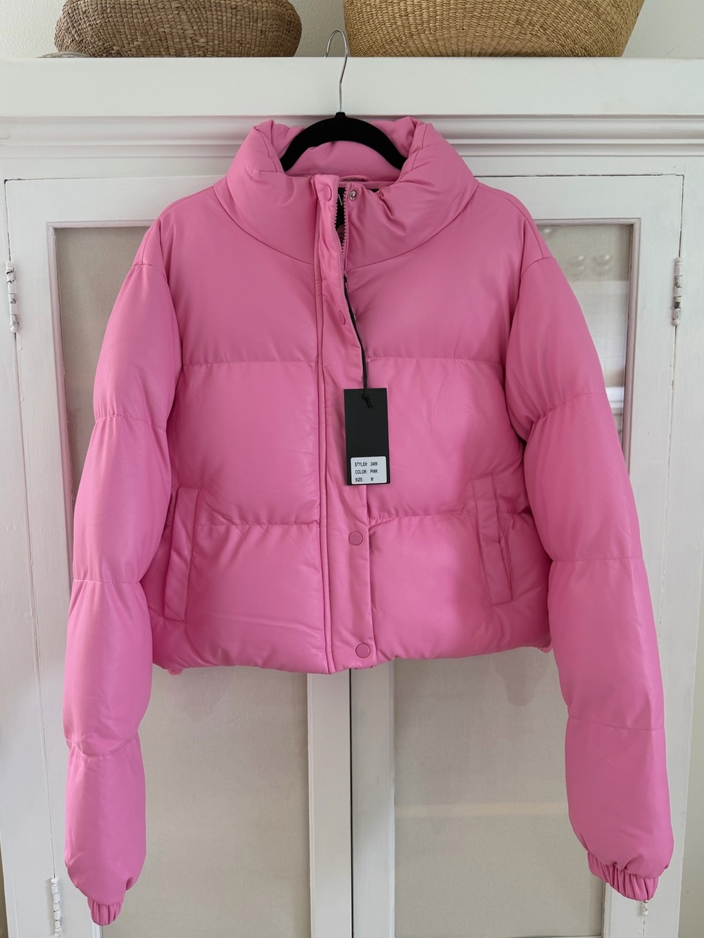 pink puffer jacket - brand new